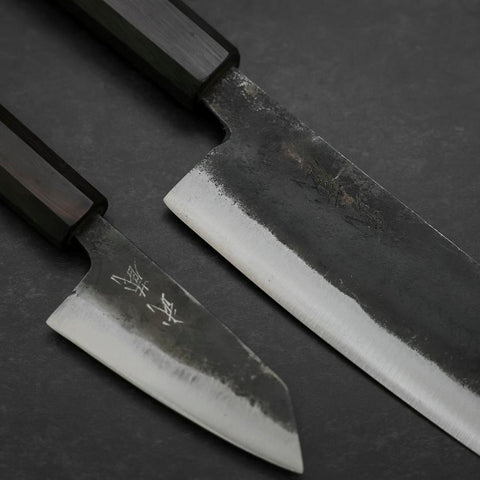 Bunka & Kobunka Blue Steel #2 Kurouchi Mango de Ébano Set Sakura