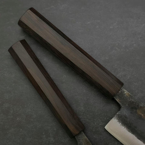 Bunka & Kobunka Blue Steel #2 Kurouchi Mango de Ébano Set Sakura