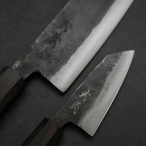 Bunka & Kobunka Blue Steel #2 Kurouchi Mango de Ébano Set Sakura