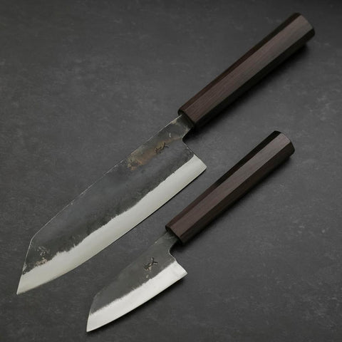 Bunka & Kobunka Blue Steel #2 Kurouchi Mango de Ébano Set Sakura