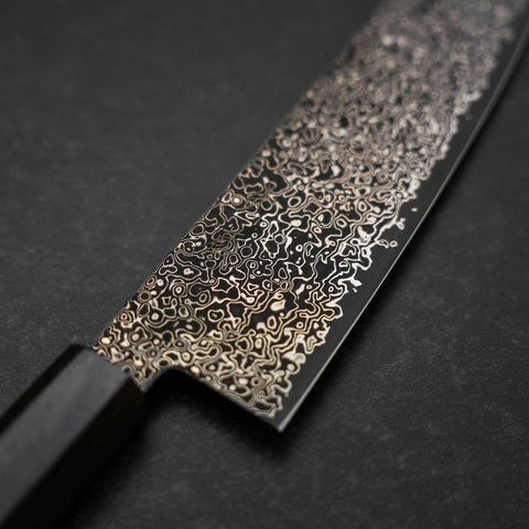 Bunka SG-2 Black Nickel Damascus Ebony Handle 180mm-[Musashi]-[Japanese-Kitchen-Knives]