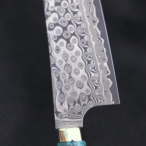 Bunka SG-2 Damascus Turquoise Green Handle 170mm-[Musashi]-[Japanese-Kitchen-Knives]