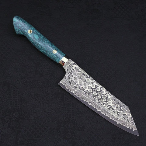 Bunka SG-2 Damascus Turquoise Green Handle 170mm-[Musashi]-[Japanese-Kitchen-Knives]
