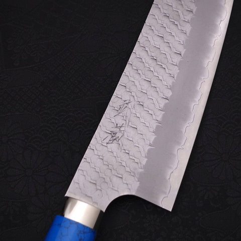 Bunka SG-2 Tsuchime Turquoise Blue Handle 170mm-[Musashi]-[Japanese-Kitchen-Knives]