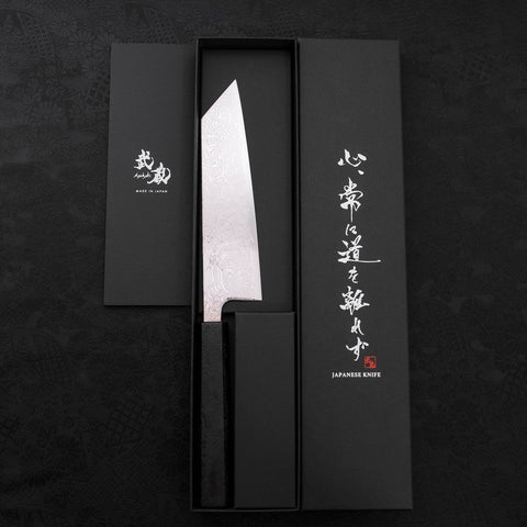 Bunka SLD Damasco Níquel Ondulado Mango Negro Ishime 170 mm