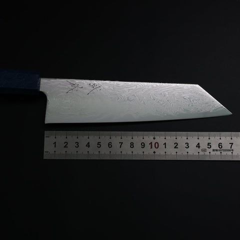 Bunka SLD Wave Nickel Damascus Blue Urushi Handle 170mm (6.7”)-[Musashi]-[Japanese-Kitchen-Knives]