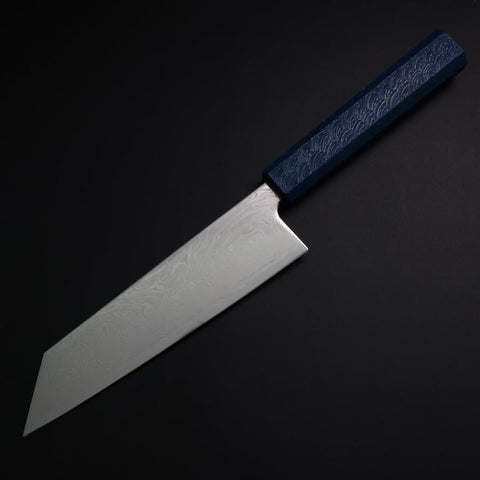 Bunka SLD Damasco Níquel Ondulado Mango Urushi Azul 170mm