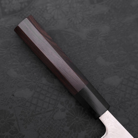 Bunka SLD Wave Nickel Damascus Buffalo Ebony Handle 170mm-[Musashi]-[Japanese-Kitchen-Knives]