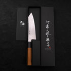 Bunka Silver Steel #3 Damascus Buffalo Teak Handle 180mm-[Musashi]-[Japanese-Kitchen-Knives]