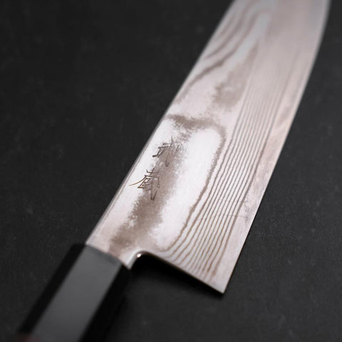 Bunka Silver Steel #3 Damascus Buffalo Wenge Handle 170mm (6.7”)-[Musashi]-[Japanese-Kitchen-Knives]