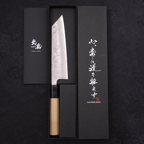 Bunka Silver Steel #3 Nashiji Mango de Magnolia con cuerno de Búfalo 170mm