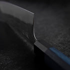 Bunka Silver Steel #3 Nashiji Damascus Blue Urushi Handle 175mm (6.8”)-[Musashi]-[Japanese-Kitchen-Knives]