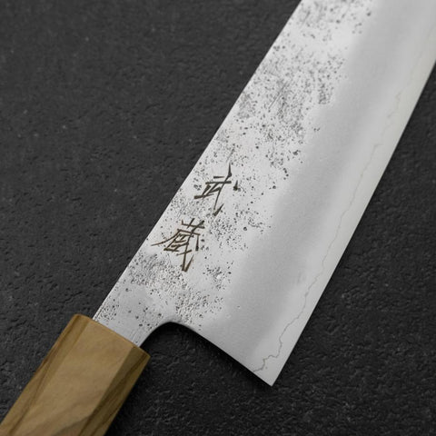 Bunka Silver Steel #3 Nashiji Olive Handle 175mm-[Musashi]-[Japanese-Kitchen-Knives]
