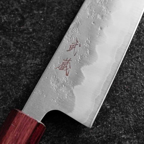 Bunka Silver Steel #3 Nashiji Purple Urushi Handle 170mm (6.7”)-[Musashi]-[Japanese-Kitchen-Knives]