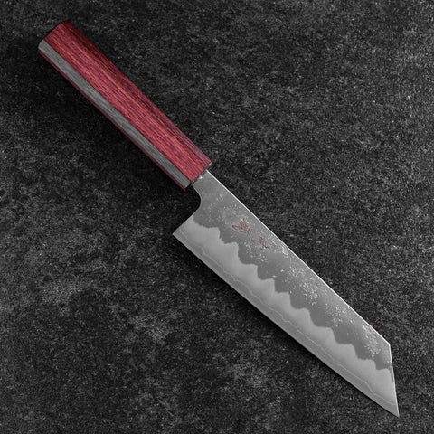 Bunka Silver Steel #3 Nashiji Purple Urushi Handle 170mm (6.7”)-[Musashi]-[Japanese-Kitchen-Knives]
