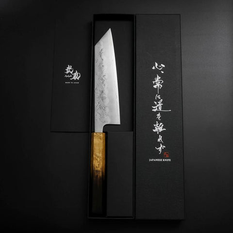 Bunka Silver Steel #3 Nashiji Yaki Urushi Handle 170mm (6.7”)-[Musashi]-[Japanese-Kitchen-Knives]