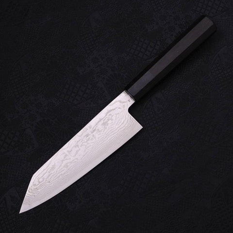 Bunka Silver Steel #3 Nickel Damascus Buffalo Ebony Handle 170mm-[Musashi]-[Japanese-Kitchen-Knives]