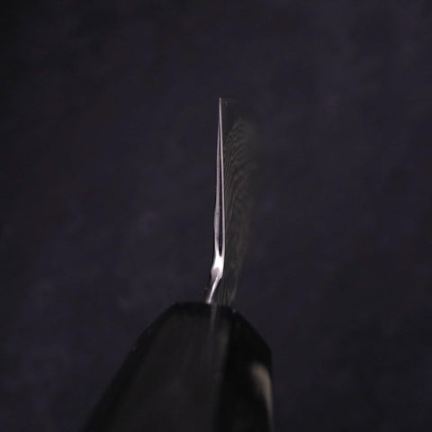 Bunka Silver Steel #3 Nickel Damascus Buffalo Ebony Handle 170mm-[Musashi]-[Japanese-Kitchen-Knives]