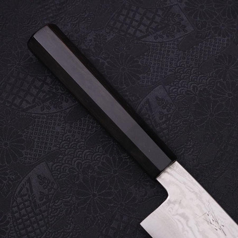 Bunka Silver Steel #3 Nickel Damascus Buffalo Ebony Handle 170mm-[Musashi]-[Japanese-Kitchen-Knives]