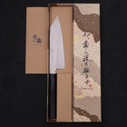 Bunka Silver Steel #3 Nickel Damascus Buffalo Ebony Handle 170mm-[Musashi]-[Japanese-Kitchen-Knives]