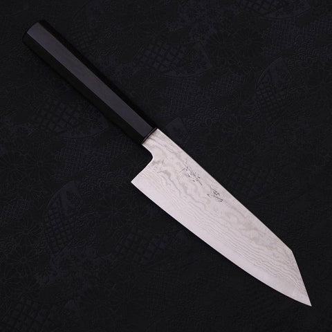 Bunka Silver Steel #3 Nickel Damascus Buffalo Ebony Handle 170mm-[Musashi]-[Japanese-Kitchen-Knives]