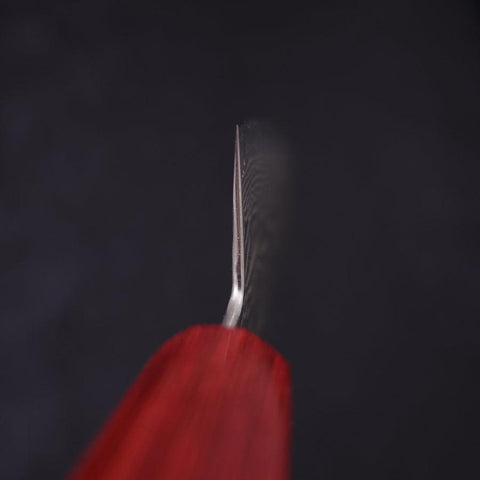 Bunka Silver Steel #3 Nickel Damascus Walnut Red Handle 170mm-[Musashi]-[Japanese-Kitchen-Knives]