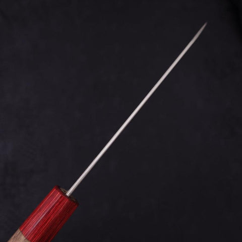 Bunka Silver Steel #3 Nickel Damascus Walnut Red Handle 170mm-[Musashi]-[Japanese-Kitchen-Knives]