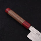 Bunka Silver Steel #3 Nickel Damascus Walnut Red Handle 170mm-[Musashi]-[Japanese-Kitchen-Knives]