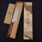 Bunka Silver Steel #3 Nickel Damascus Walnut Red Handle 170mm-[Musashi]-[Japanese-Kitchen-Knives]