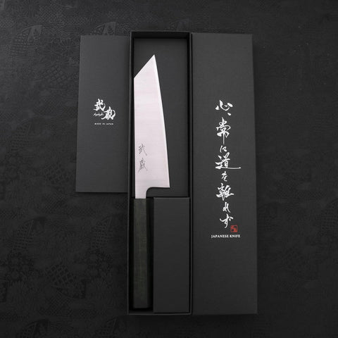 Bunka Silver Steel #3 Polished Green Urushi Handle 170mm-[Musashi]-[Japanese-Kitchen-Knives]