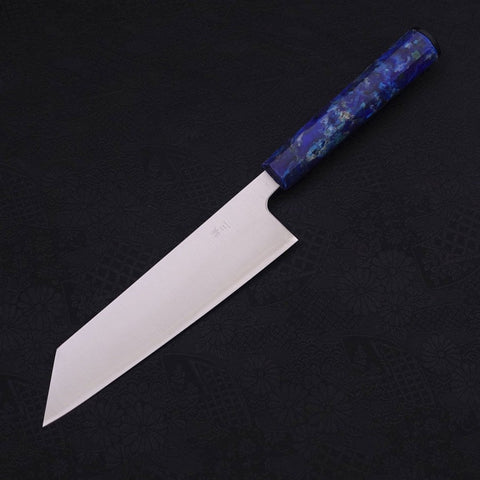 Bunka Silver Steel #3 Polished Ocean Blue Handle 170mm (6.7”)-[Musashi]-[Japanese-Kitchen-Knives]