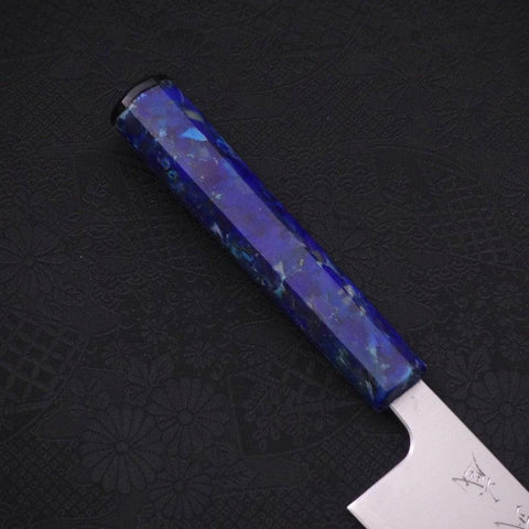 Bunka Silver Steel #3 Polished Ocean Blue Handle 170mm (6.7”)-[Musashi]-[Japanese-Kitchen-Knives]