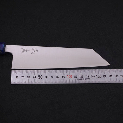 Bunka Silver Steel #3 Polished Ocean Blue Handle 170mm (6.7”)-[Musashi]-[Japanese-Kitchen-Knives]