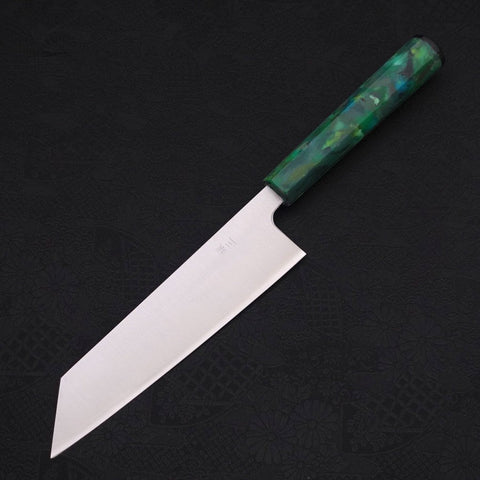 Bunka Silver Steel #3 Polished Ocean Green Handle 170mm (6.7”)-[Musashi]-[Japanese-Kitchen-Knives]