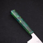 Bunka Silver Steel #3 Polished Ocean Green Handle 170mm (6.7”)-[Musashi]-[Japanese-Kitchen-Knives]