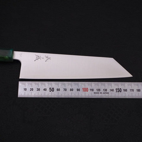 Bunka Silver Steel #3 Polished Ocean Green Handle 170mm (6.7”)-[Musashi]-[Japanese-Kitchen-Knives]