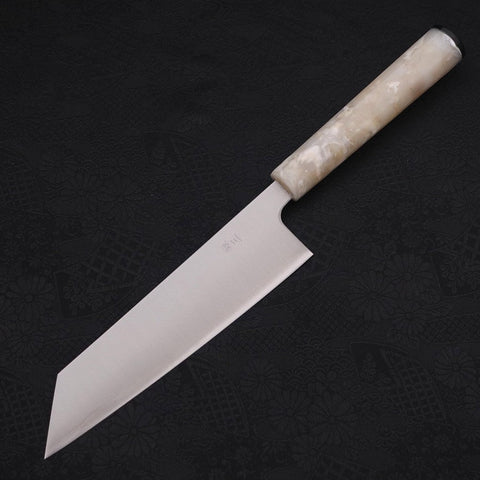 Bunka Silver Steel #3 Polished Ocean White Handle 170mm (6.7”)-[Musashi]-[Japanese-Kitchen-Knives]