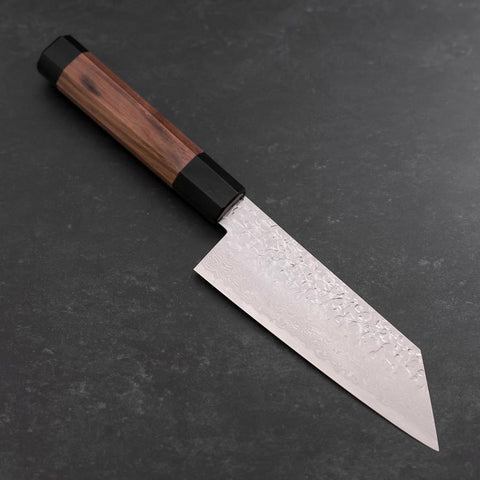 Bunka Silver Steel #3 Tsuchime Damascus Walnut Handle 150mm-[Musashi]-[Japanese-Kitchen-Knives]