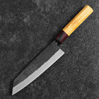 Bunka Stainless Clad Blue Steel #2 Kurouchi Zelkova Handle 180mm (7”)-[Musashi]-[Japanese-Kitchen-Knives]
