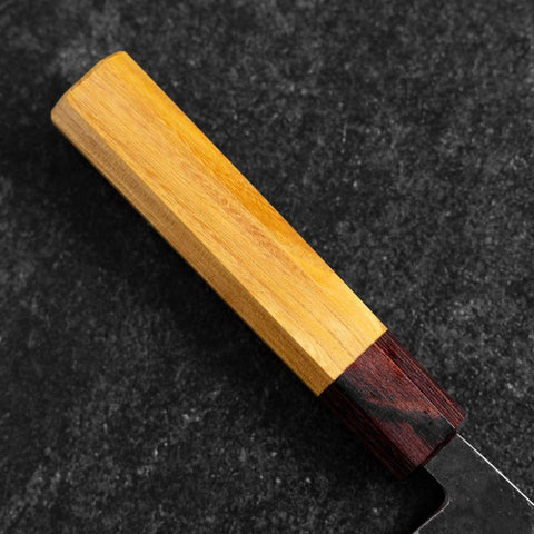 Bunka Stainless Clad Blue Steel #2 Kurouchi Zelkova Handle 180mm (7”)-[Musashi]-[Japanese-Kitchen-Knives]