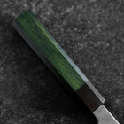 Bunka Stainless Clad Blue Super Kurouchi Green Urushi Handle 170mm (6.7”)-[Musashi]-[Japanese-Kitchen-Knives]