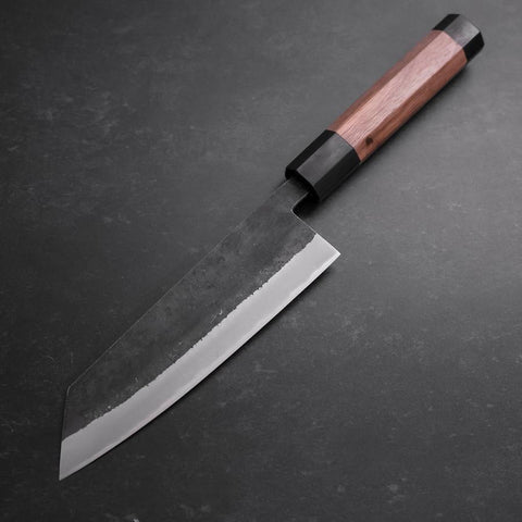 Bunka Stainless Clad Blue Steel #2 Kurouchi Walnut Handle 165mm-[Musashi]-[Japanese-Kitchen-Knives]
