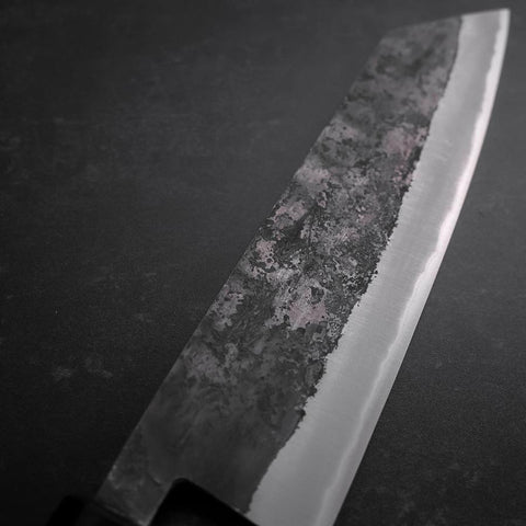 Bunka Stainless Clad Blue Steel #2 Kurouchi Walnut Handle 165mm-[Musashi]-[Japanese-Kitchen-Knives]