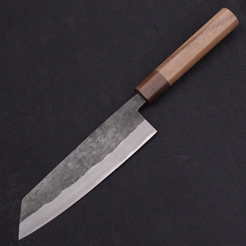 Bunka Stainless Clad Blue Steel #2 Kurouchi Walnut Shitan Handle 180mm-[Musashi]-[Japanese-Kitchen-Knives]