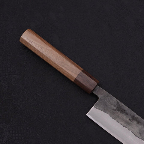 Bunka Stainless Clad Blue Steel #2 Kurouchi Walnut Shitan Handle 180mm-[Musashi]-[Japanese-Kitchen-Knives]