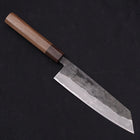 Bunka Stainless Clad Blue Steel #2 Kurouchi Walnut Shitan Handle 180mm-[Musashi]-[Japanese-Kitchen-Knives]