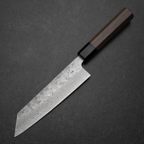 Bunka Sweden Stainless Steel Nashiji Washi Damascus Walnut Shitan Handle 170mm (6.7”)-[Musashi]-[Japanese-Kitchen-Knives]