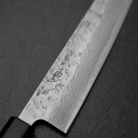 Bunka Sweden Stainless Steel Nashiji Washi Damascus Walnut Shitan Handle 170mm (6.7”)-[Musashi]-[Japanese-Kitchen-Knives]