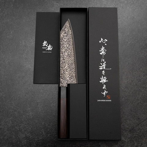 Bunka VG-10 Black Damascus Shitan Handle 180mm-[Musashi]-[Japanese-Kitchen-Knives]