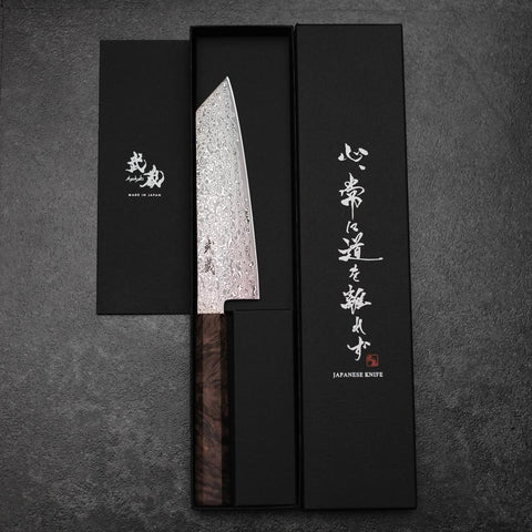 Bunka VG-10 Damascus Brown Birch Handle 165mm (6.5”)-[Musashi]-[Japanese-Kitchen-Knives]